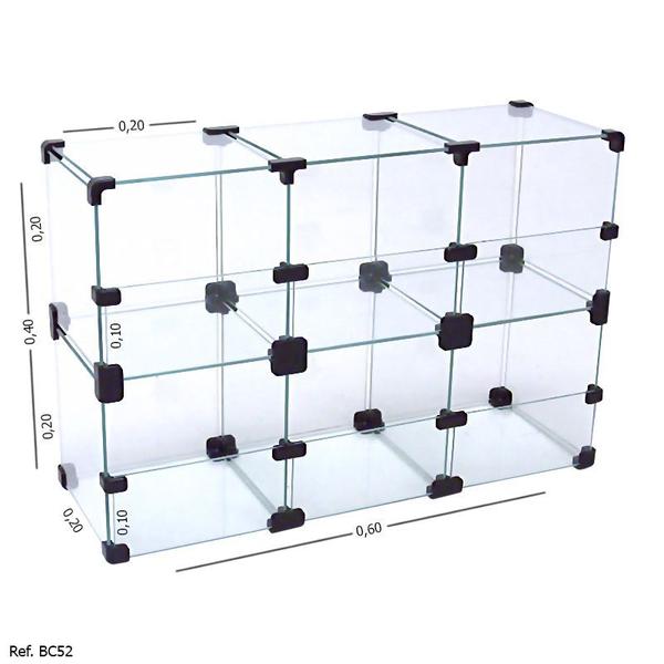 Imagem de Baleiro Expositor Modulado em Vidro - 0,60 x 0,40 x0,20