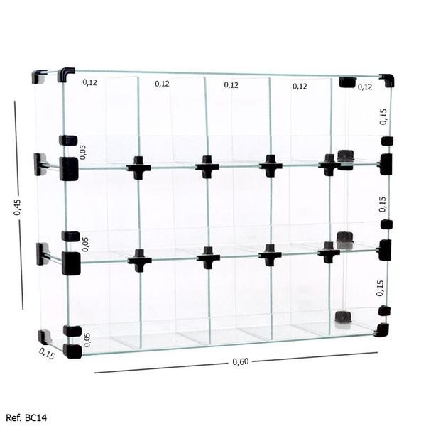 Imagem de Baleiro Expositor Modulado em Vidro - 0,60 x 0,45 x 0,15