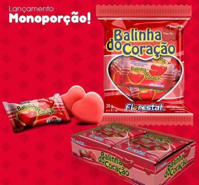 Imagem de Balinha Do Coração 500Gr Florestal Alimentos Sabor Morango