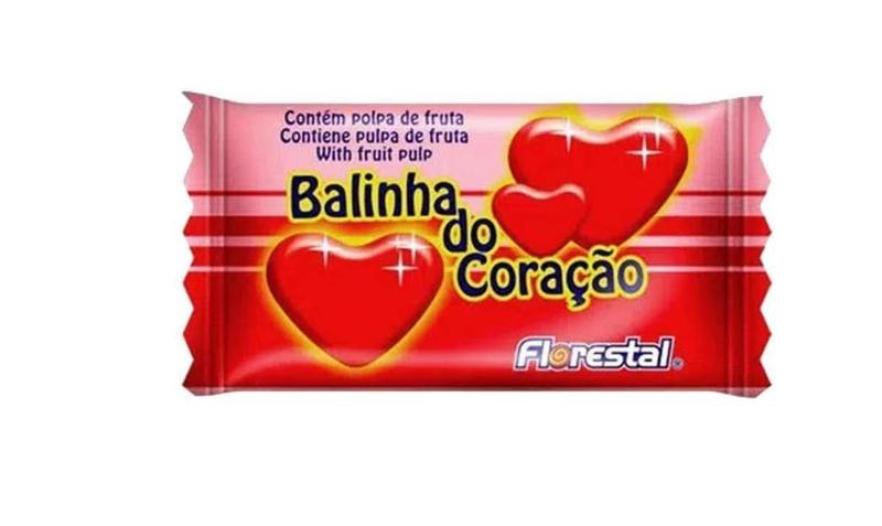 Imagem de Balinha Do Coração Mastigável Morango 500G Florestal- 5 Un