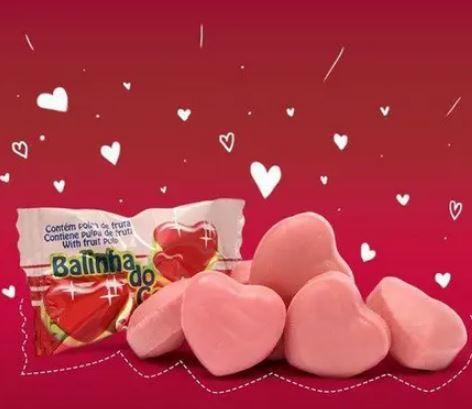 Balinha do Coração Morango 500g - Florestal-kit 2 Pacotes Imagem de Balinha do Coração Morango 500g - Florestal-kit 2 Pacotes