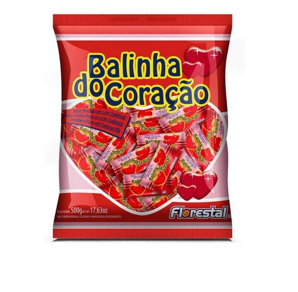 Balinha do Coração Morango 500g - Florestal-kit 2 Pacotes Imagem de Balinha do Coração Morango 500g - Florestal-kit 2 Pacotes