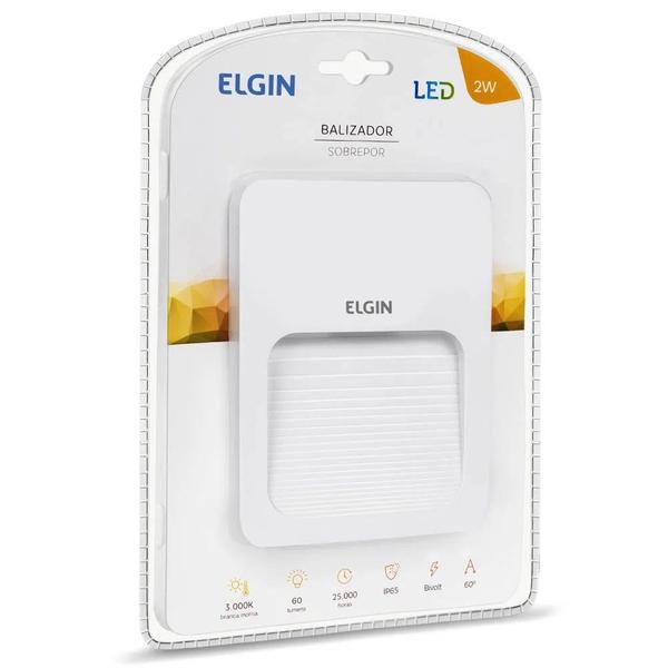 Balizador de Led 2w Luminária Sobrepor Quadrado Branco Quente Bivolt - Elgin Imagem de Balizador de Led 2w Luminária Sobrepor Quadrado Branco Quente Bivolt