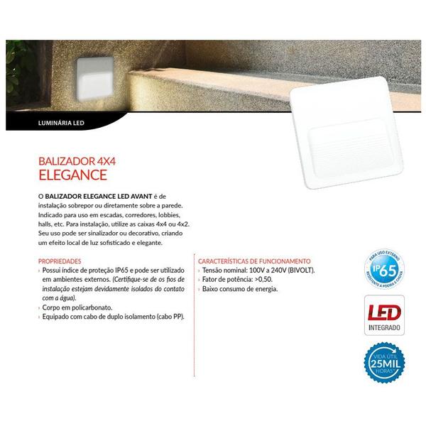 Imagem de Balizador de Led Elegance 4x4 e 4x2 Luz Branca Avant Preto