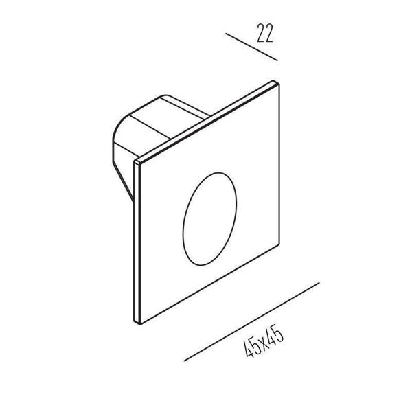 Imagem de Balizador de parede de embutir 0,75W 2700K 80LM Quadrado - Interlight