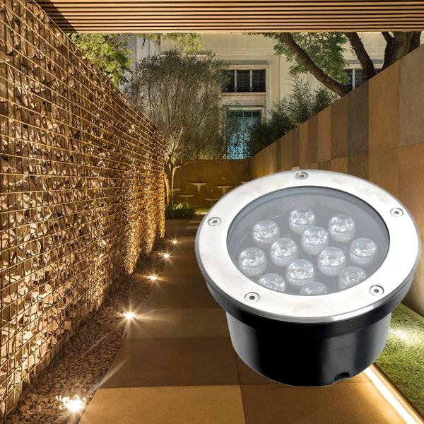 Imagem de Balizador Led 12w Luminária Solo Piso Branco Quente