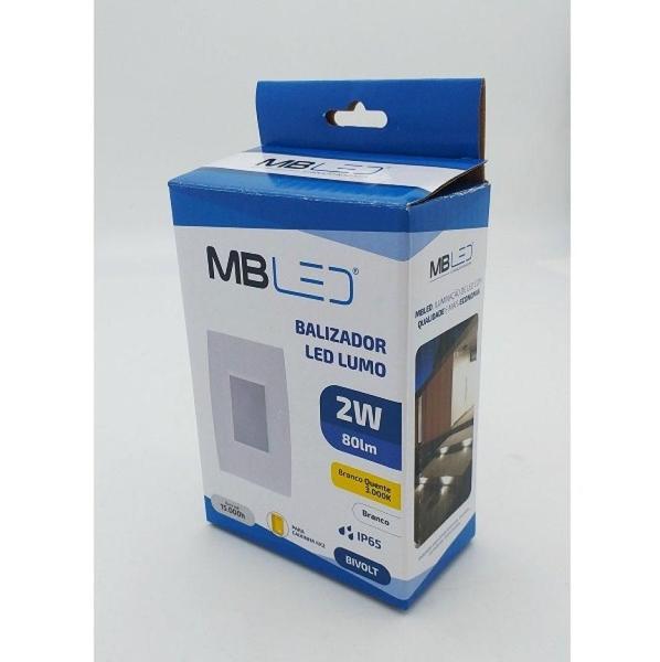 Imagem de Balizador Led Embutir Ip65 2W Branco Escada Corredor