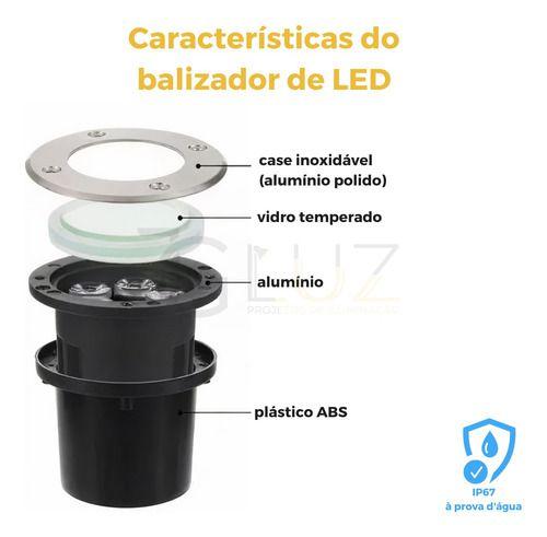 Imagem de Balizador Luminária Blindado Piso Solo Led 3w Quente