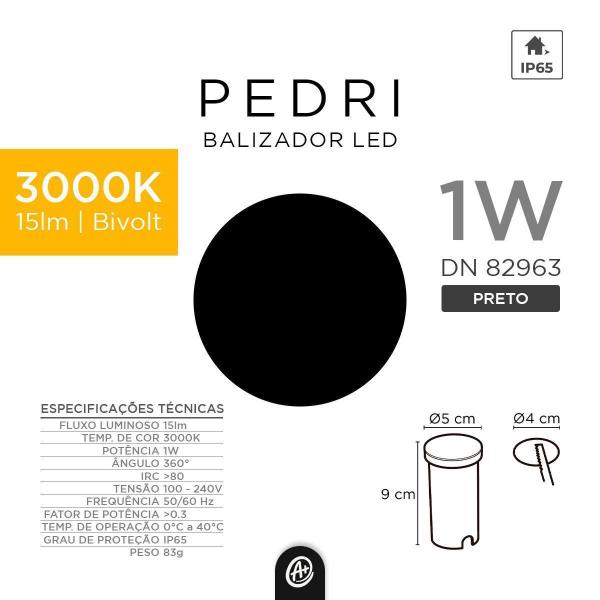 Imagem de Balizador Pedri Led Embutir Redondo Para Escada Piso Solo 1W