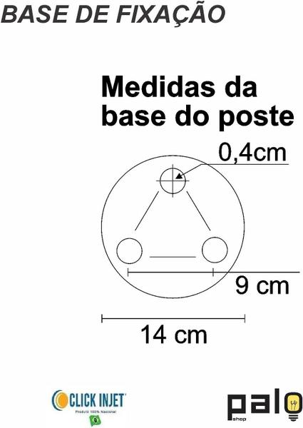 Imagem de Balizador Poste de Jardim com Globo 551 Branco Click Injet 