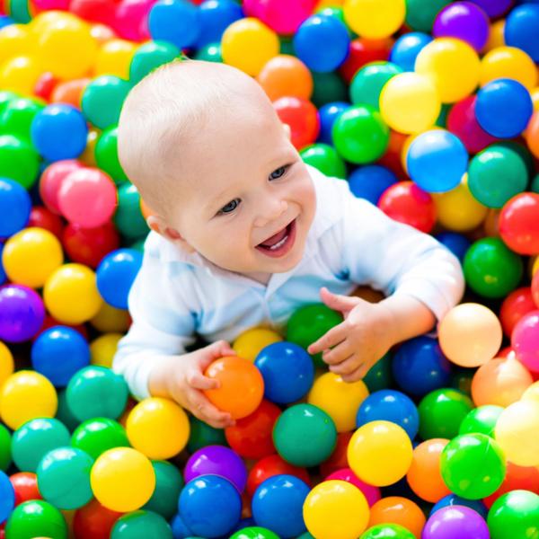 Ball Pit Balls Markdang 100 unidades e 8 cores para bebês com bolsa Imagem de Ball Pit Balls Markdang 100 unidades e 8 cores para bebês com bolsa