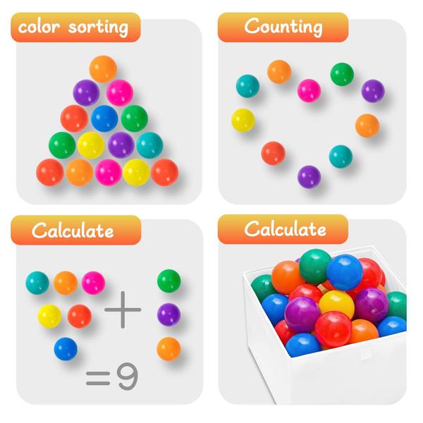 Ball Pit Balls Markdang 100 unidades e 8 cores para bebês com bolsa Imagem de Ball Pit Balls Markdang 100 unidades e 8 cores para bebês com bolsa