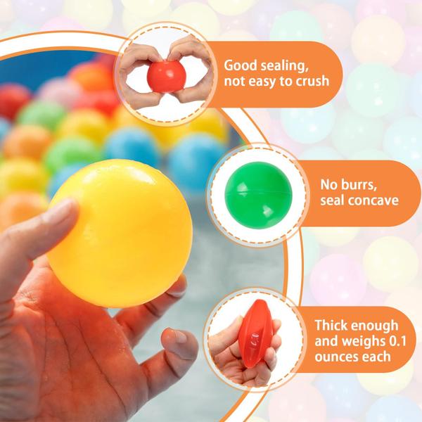 Ball Pit Balls Markdang 100 unidades e 8 cores para bebês com bolsa Imagem de Ball Pit Balls Markdang 100 unidades e 8 cores para bebês com bolsa