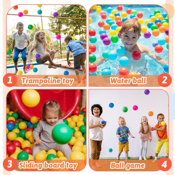 Ball Pit Balls Markdang 100 unidades e 8 cores para bebês com bolsa Imagem de Ball Pit Balls Markdang 100 unidades e 8 cores para bebês com bolsa