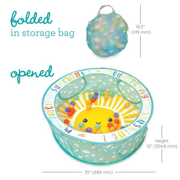 Ball Pit Infantino Pop-Up com 50 bolas coloridas e bolsa de armazenamento Imagem de Ball Pit Infantino Pop-Up com 50 bolas coloridas e bolsa de armazenamento