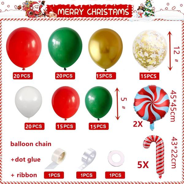 Imagem de Balloon Arch Kit Banyeyun Christmas Candy vermelho/verde/branco