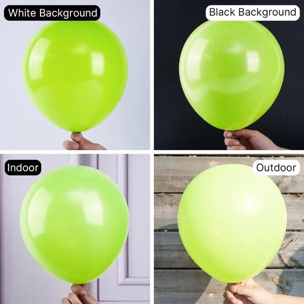 Imagem de Balloon PartyWoo Lime Green, pacote de 120 unidades de tamanhos diferentes