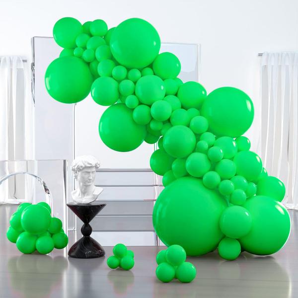 Imagem de Balloon PartyWoo Malachite Green 127 unidades de tamanhos diferentes