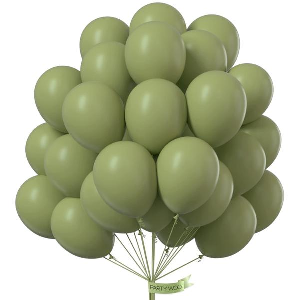 Imagem de Balloon PartyWoo Sage Green 12 polegadas 51 unidades para Garland Arch