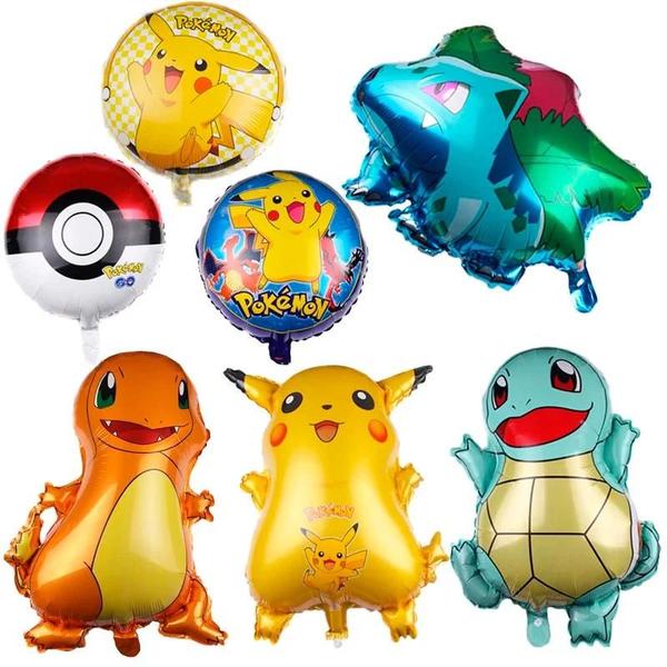 Imagem de Balões de Alumínio Pokémon para Festa Infantil - Pikachu, Squirtle e Bulbasaur