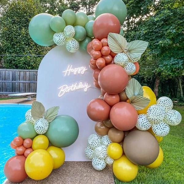 Imagem de Balões de Látex com Confete Verde e Branco - 20 Peças para Festa de Aniversário ou Chá de Bebê