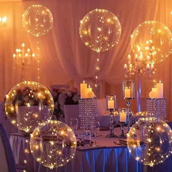 Imagem de Balões de Onda LED Transparentes - Decoração para Festa, Casamento e Aniversário