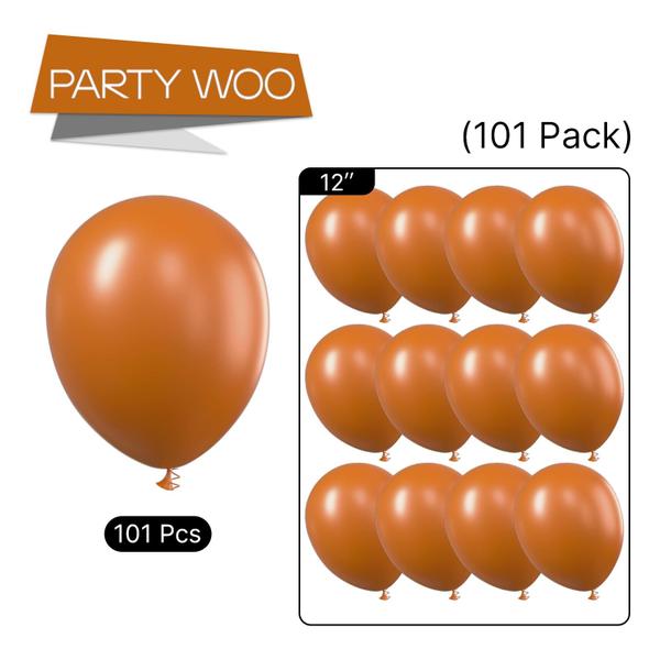 Imagem de Balões PartyWoo Burnt Orange de 12 polegadas, 101 peças para decoração