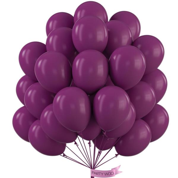 Imagem de Balões PartyWoo Plum 10 cm Boho Purple 100 unidades