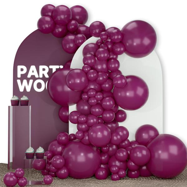 Imagem de Balões PartyWoo Plum Purple 142 unidades de tamanhos diferentes