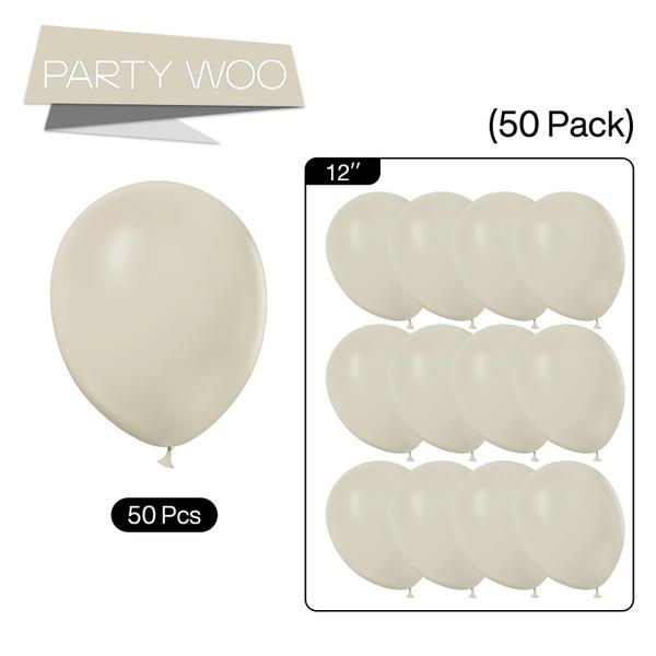 Imagem de Balões PartyWoo White Sand de 12 polegadas e 50 unidades para decoração