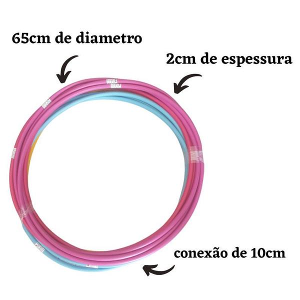 Imagem de Bambolês De 65 Cm Kit C/12 Pcs Cores Variadas Nakatoys