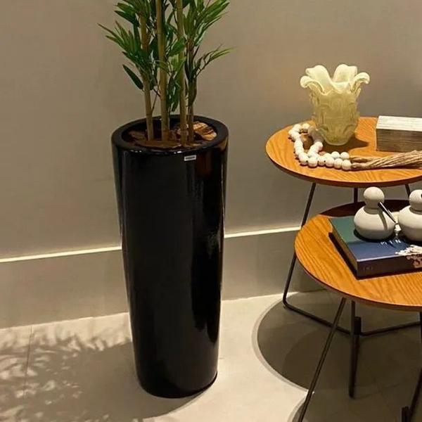 Imagem de Bambu Mossô Artificial 5 Hastes Planta Alta No Gesso + Vaso