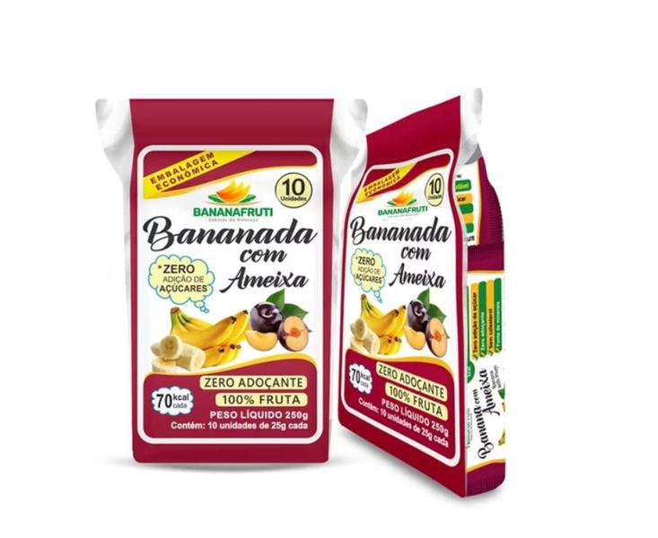 Banana Bananafruti Com Ameixa 250g 10 unidades bananinha Imagem de Banana Bananafruti Com Ameixa 250g 10 unidades bananinha