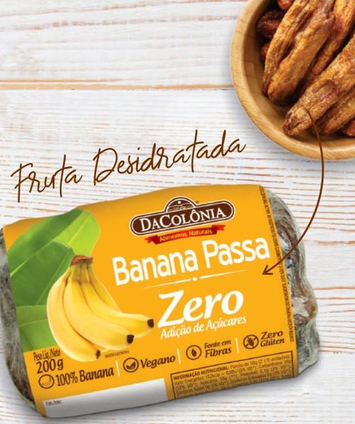 Imagem de Banana Passa Zero Açúcar Vegana 100% Banana Dacolonia 200g