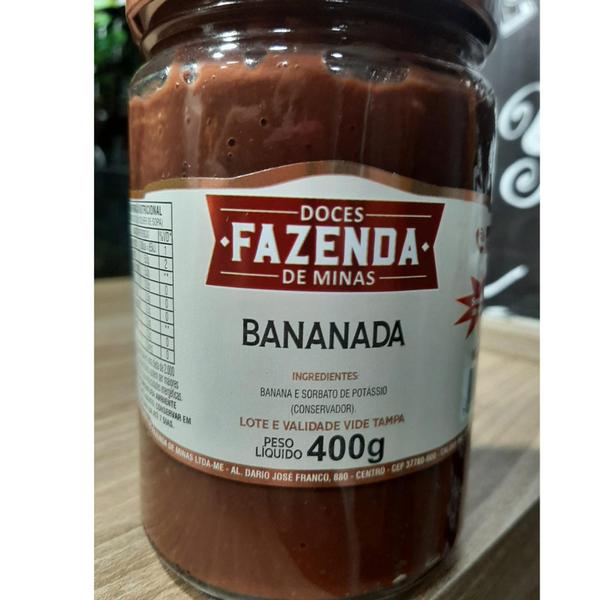 Bananada Cremosa Diet Zero Açúcar 400 gramas - Fazenda de Minas Imagem de Bananada Cremosa Diet Zero Açúcar 400 gramas