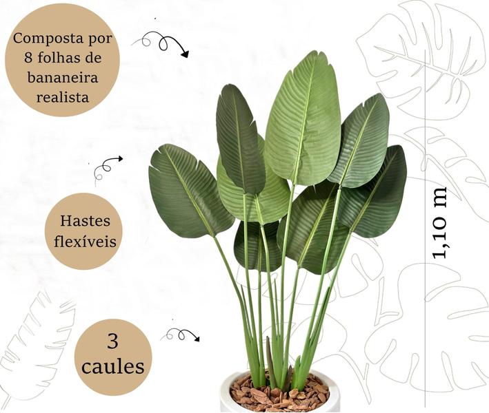 Imagem de Bananeira Artificial Planta Folhas Loja Casa Sala Decoração