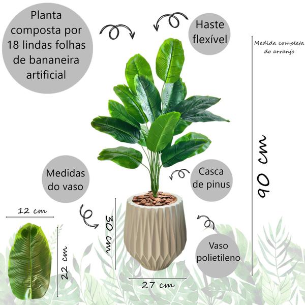 Imagem de Bananeira Buquê Planta Artificial Com Vaso Polietileno