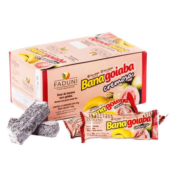 Imagem de Bananinha Cremosa Faduni Com açúcar Sabor Goiaba 24x30g