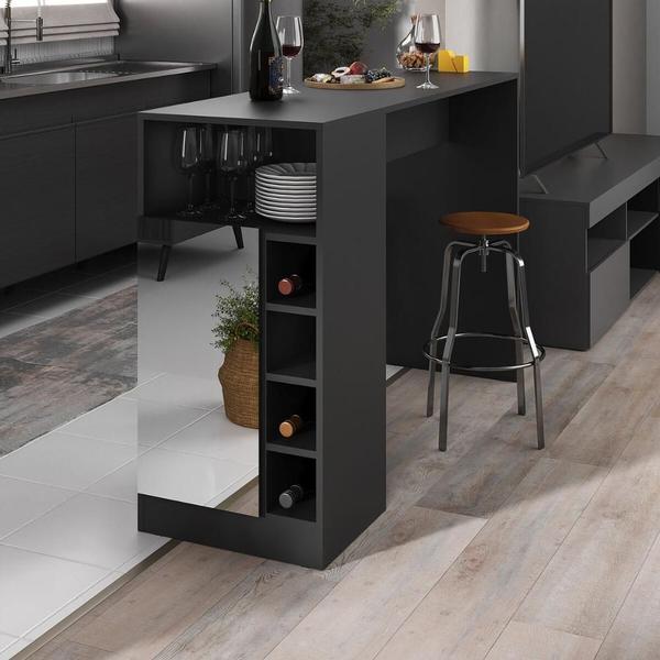 Bancada Balcão/Mesa de Cozinha com Adega 1 Porta e Espelho Multimóveis MP2248 Bancada Balcão/Mesa de Cozinha com Adega 1 Porta e Espelho Multimóveis MP2248