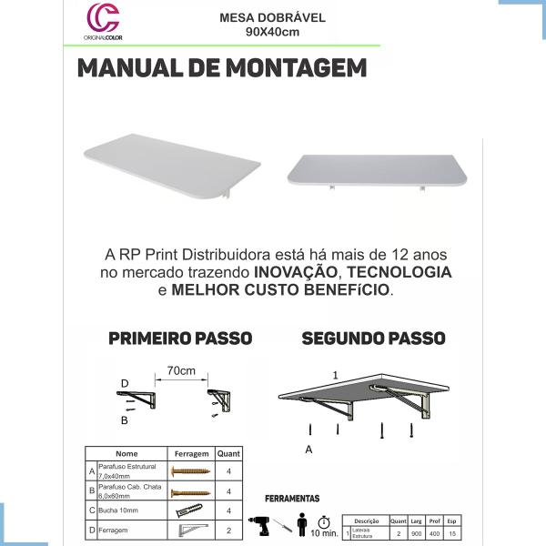 Imagem de Bancada com estampa de Azulejo retrátil p/ Parede Escritório