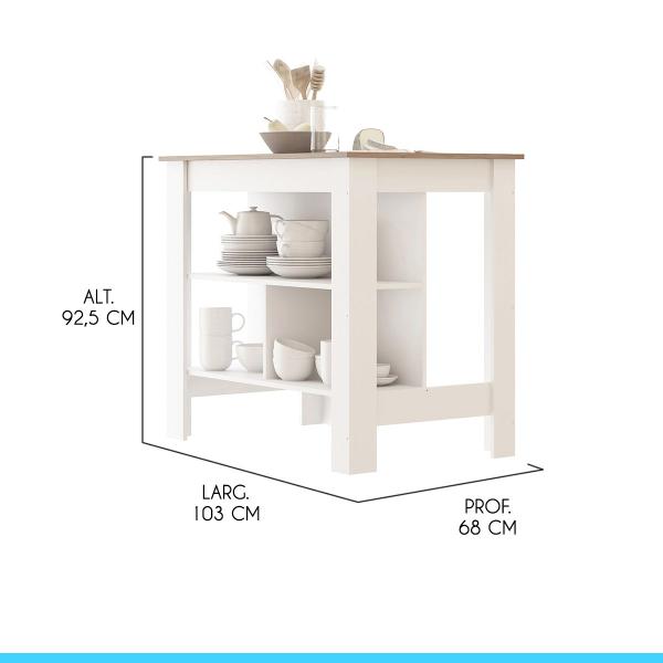 Imagem de Bancada Cozinha Americana 103 x 92 Cm MDP Branco 0746 MENU