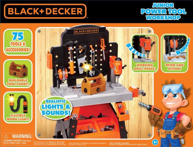 Imagem de Bancada de trabalho Black+Decker Kids com 75 ferramentas e acessórios de brinquedo realistas