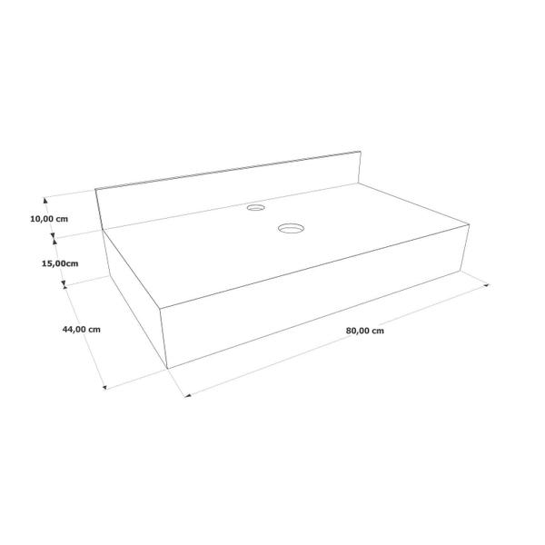 Imagem de Bancada em Porcelanato para Banheiro 80cm  Sem cuba GRAFITE