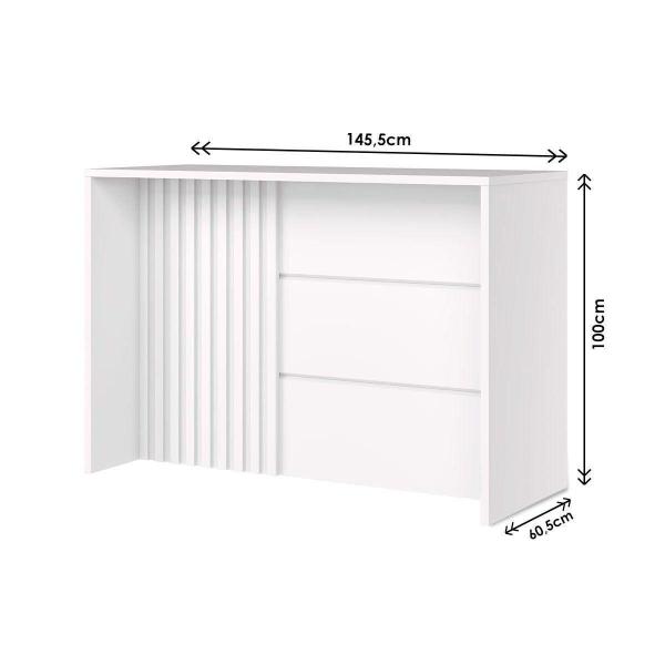 Imagem de Bancada Ilha Cozinha Gourmet Americana c/ 3 Portas 145cm Branco - Henn