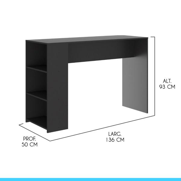 Imagem de Bancada Ilha Gourmet para Cozinha 136 x 92 Cm MDP Cinza Vulcano 0565 MENU