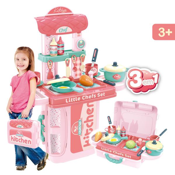 Bancada Maleta Cozinha Infantil Top Kitchen 3 em 1 Brinquedo Com Acessórios Rosa Replay K... Bancada Maleta Cozinha Infantil Top Kitchen 3 em 1 Brinquedo Com Acessórios Rosa Replay K...