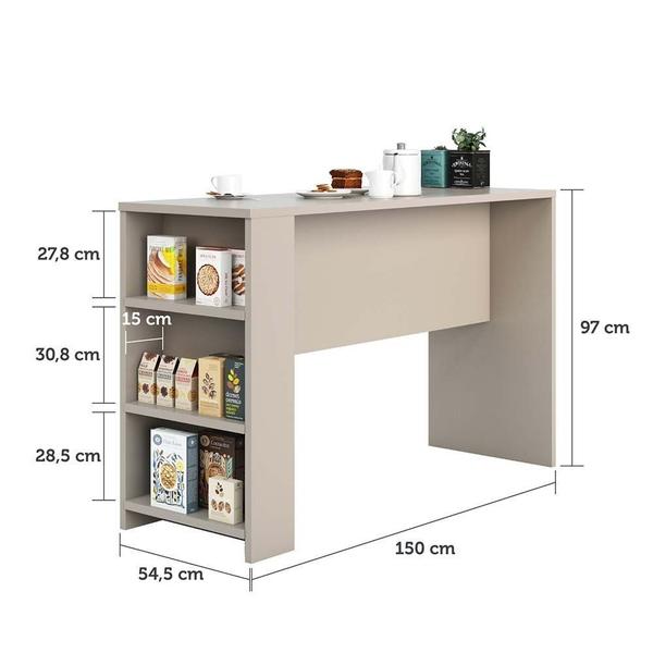 Imagem de Bancada Mesa Gourmet Cozinha Conect 1,50m - Linha SUPREMA Luciane