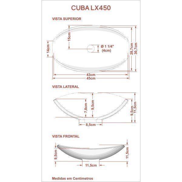 Imagem de Bancada para Banheiro 80cm com Cuba Canoa L45 Prateleira e Espelheira 806w Metrópole Compace