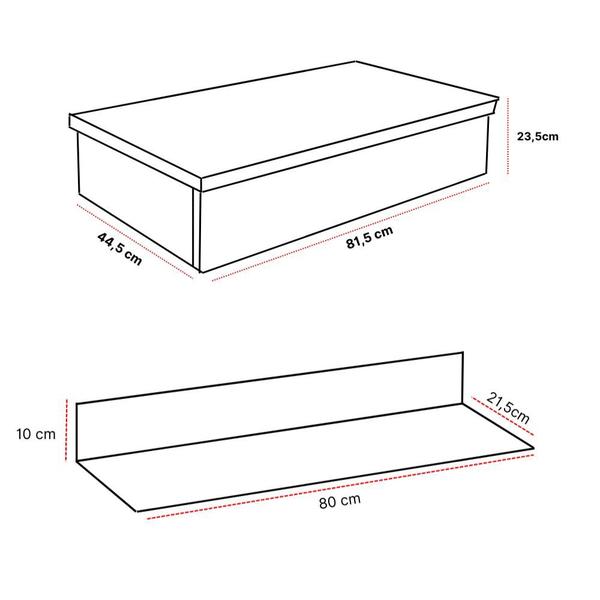 Imagem de Bancada para Banheiro 80cm com Cuba e Espelho Gabinete Completo Lavabo 