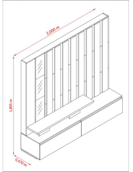 Imagem de Bancada Rack Painel Home estante para tv 65 Zeus com Led